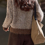 Casual Temperament V-Neck Color-Block Sweater - liwisi