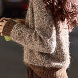 Casual Temperament V-Neck Color-Block Sweater - liwisi