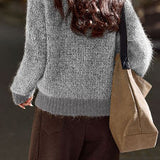 Casual Temperament V-Neck Color-Block Sweater - liwisi