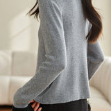 Casual Minimalist Color-Block Lapel Pullover Knitted Top
