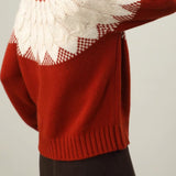 Casual Versatile Festival Color-Block Chunky Cable-Knit Sweater