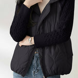 Casual Versatile Collared Quilted Knit Jacket