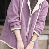 Casual Versatile Hooded Faux Shearling Jacket