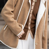 Casual Versatile Hooded Faux Shearling Jacket