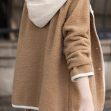 Casual Versatile Hooded Faux Shearling Jacket