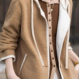 Casual Versatile Hooded Faux Shearling Jacket