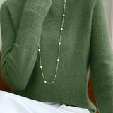 Casual Minimalist Turtleneck Pullover Long-Sleeve Knitted Base Layer