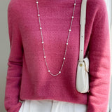 Casual Minimalist Turtleneck Pullover Long-Sleeve Knitted Base Layer