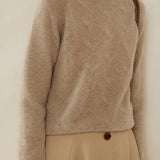 Casual Versatile Solid-Color Jacquard Turtleneck Knitted Sweater