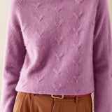 Casual Versatile Solid-Color Jacquard Turtleneck Knitted Sweater