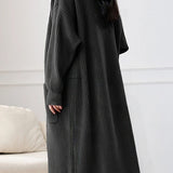 Casual Versatile V-Neck Long Knitted Coat