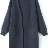 Casual Versatile V-Neck Long Knitted Coat