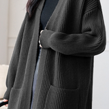 Casual Versatile V-Neck Long Knitted Coat