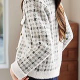 Casual Versatile Houndstooth Color-Block Coat