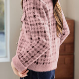 Casual Versatile Houndstooth Color-Block Coat