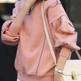 Casual Versatile Hollow-Out Design Crew Neck Hoodie