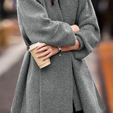 Casual Scarf Collar Asymmetric Knitted Cardigan Coat