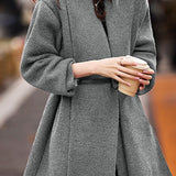 Casual Scarf Collar Asymmetric Knitted Cardigan Coat