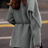 Casual Scarf Collar Asymmetric Knitted Cardigan Coat