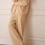 Casual Versatile Solid-Color Double-Zip Cardigan & Pants Two-Piece Set