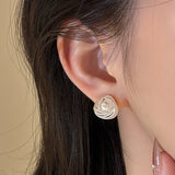 Exquisite Elegant Temperament Rose-Wrapped Pearl Earrings