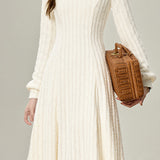 Casual White Knitted Dress