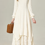 Casual White Knitted Dress