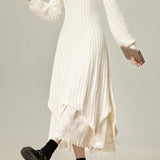Casual White Knitted Dress