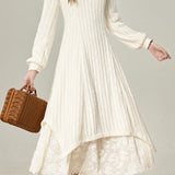 Casual White Knitted Dress