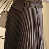 Casual Versatile Solid-Color Asymmetric Pleated Skirt