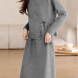 Exquisite Beaded Knitted Two-Piece Dress