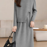 Exquisite Beaded Knitted Two-Piece Dress