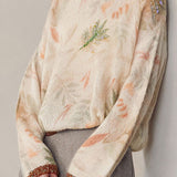 Casual Floral Loose Knitted Sweater