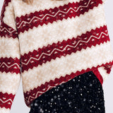 Casual Striped Jacquard Crew Neck Sweater