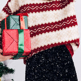 Casual Striped Jacquard Crew Neck Sweater