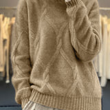 Casual Crew Neck Loose Cable-Knit Top