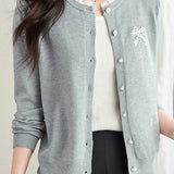 Crew Neck Lace Sequin Cardigan