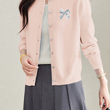 Crew Neck Lace Sequin Cardigan