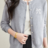 Crew Neck Lace Sequin Cardigan