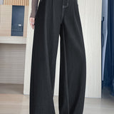 Casual Retro High-Waist Wide-Leg Pants
