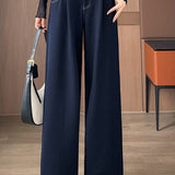 Casual Retro High-Waist Wide-Leg Pants