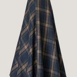 Casual Versatile Color-Block Plaid Woolen Midi Skirt