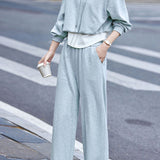 Casual Versatile Fake Two-Piece Top And Pants Two-Piece Set