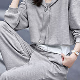 Casual Versatile Fake Two-Piece Top And Pants Two-Piece Set