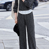 Casual Versatile Fake Two-Piece Top And Pants Two-Piece Set