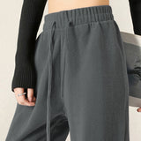 Casual Versatile Homewear Solid-Color Arrow Pattern Fleece Wide-Leg Pants