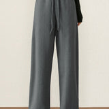 Casual Versatile Homewear Solid-Color Arrow Pattern Fleece Wide-Leg Pants