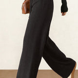 Casual Versatile Homewear Solid-Color Arrow Pattern Fleece Wide-Leg Pants