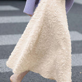 Exquisite High-Waist Fringed A-Line Midi Skirt