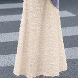 Exquisite High-Waist Fringed A-Line Midi Skirt